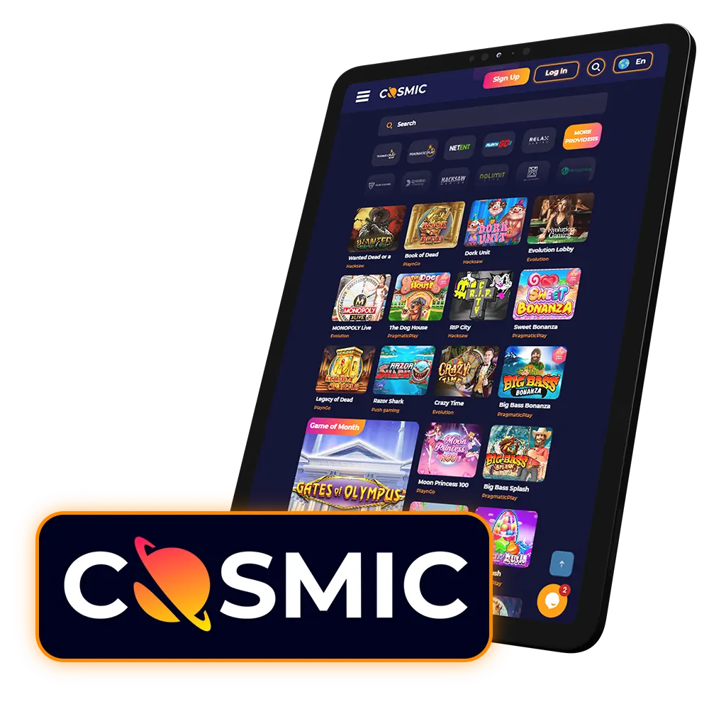 Use web version of Cosmicslot on any device.