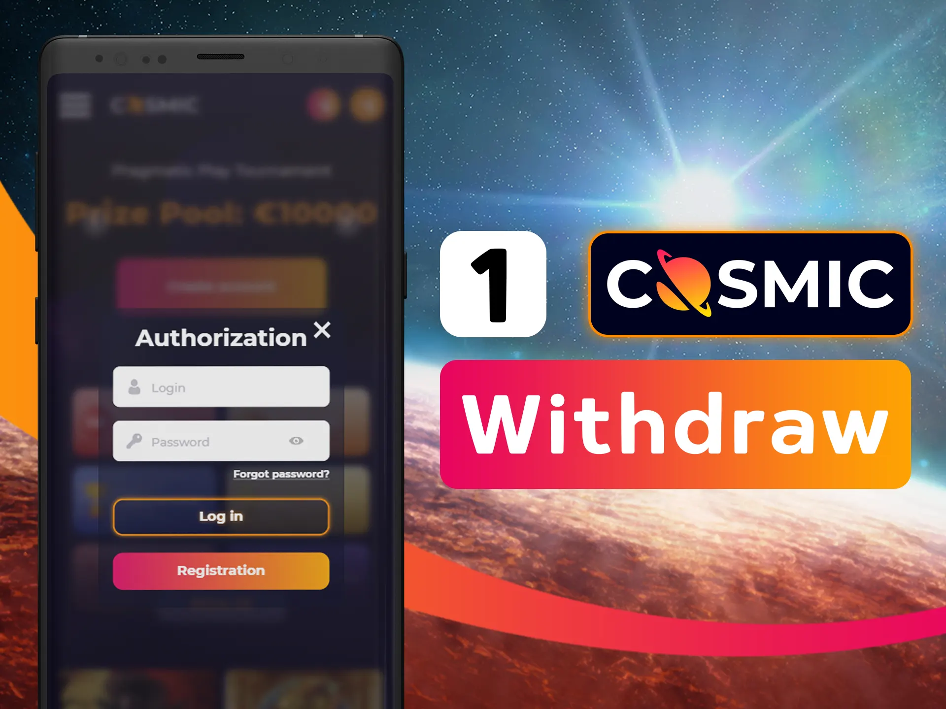 Enter on Cosmicslot main page and click on log in button.