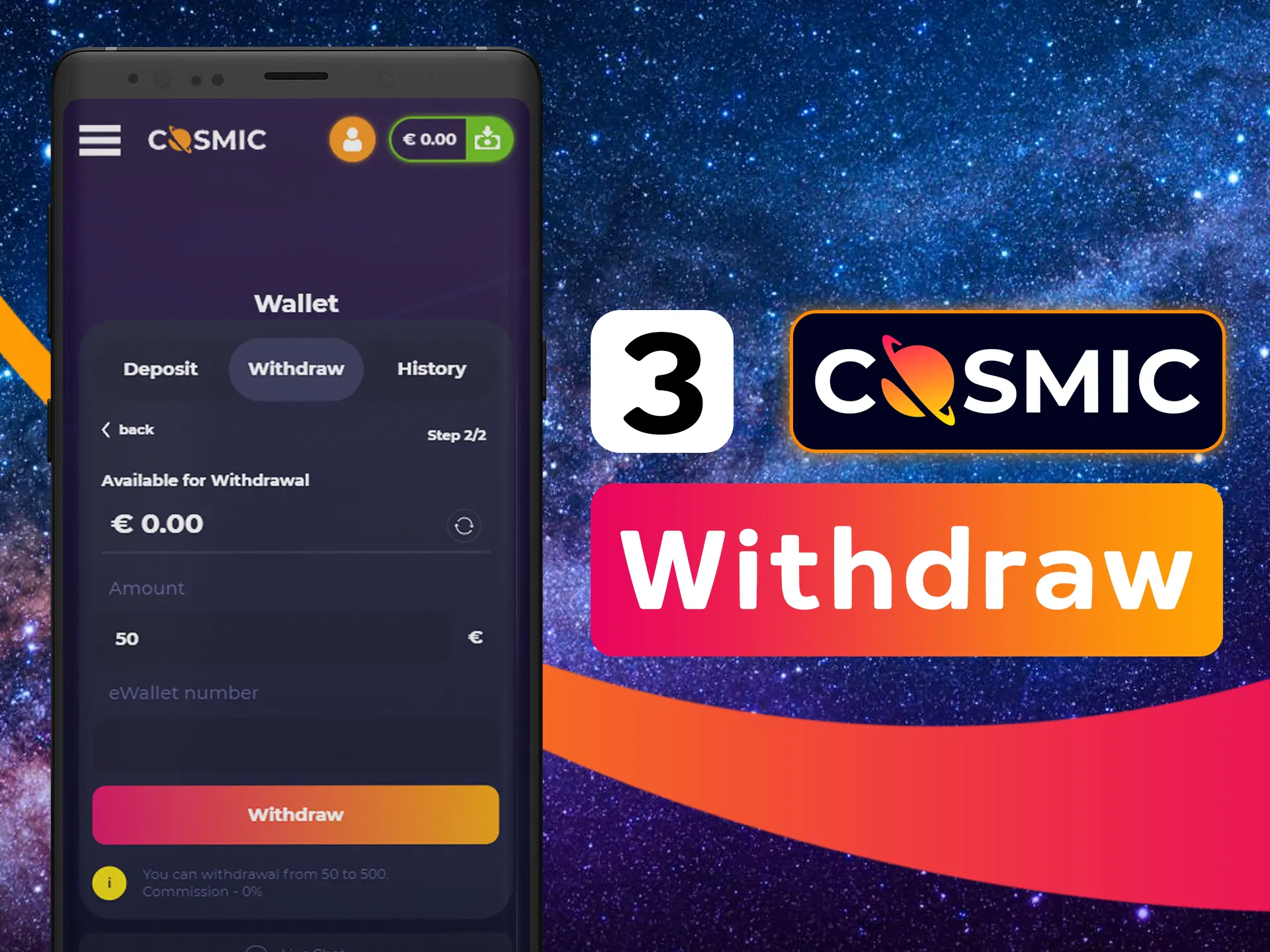 Select prefered payment method for withdraw.